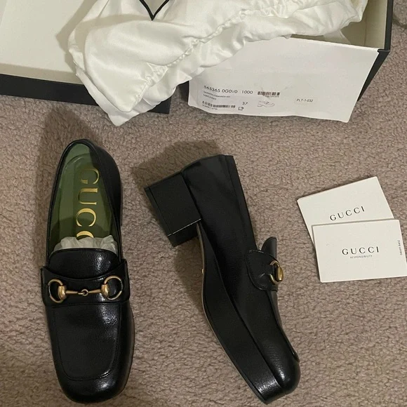 Gucci Horsebit Houdan leather heel loafers - Picture 11 of 14